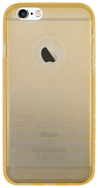 Apple iPhone 6S Plus szilikon tok logónál átlátszó sárga