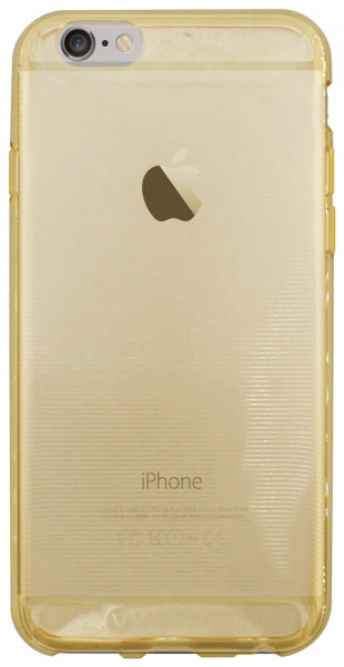 Apple iPhone 6S szilikon tok vízszintes barázdákkal átlátszó sárga