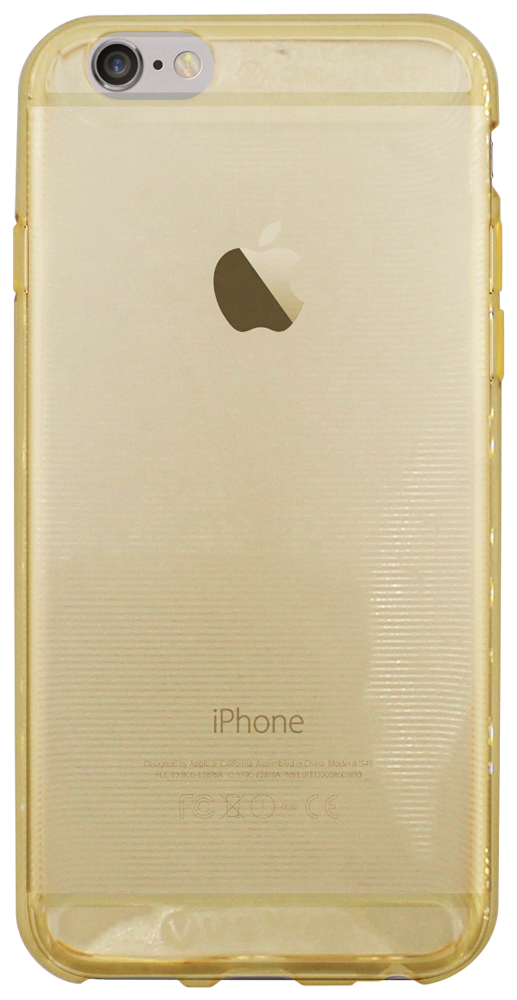 Apple iPhone 6 szilikon tok vízszintes barázdákkal átlátszó sárga