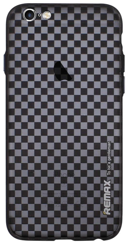 Apple iPhone 6S kemény hátlap gyári REMAX sakktábla minta átlátszó/fekete