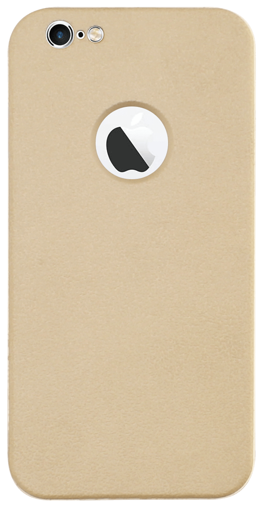 Apple iPhone 6S kemény hátlap logó kihagyós fém keret bőrhatású arany