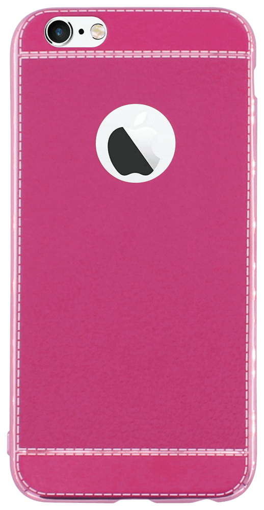 Apple iPhone 6 szilikon tok logónál átlátszó bőrhatású rózsaszín
