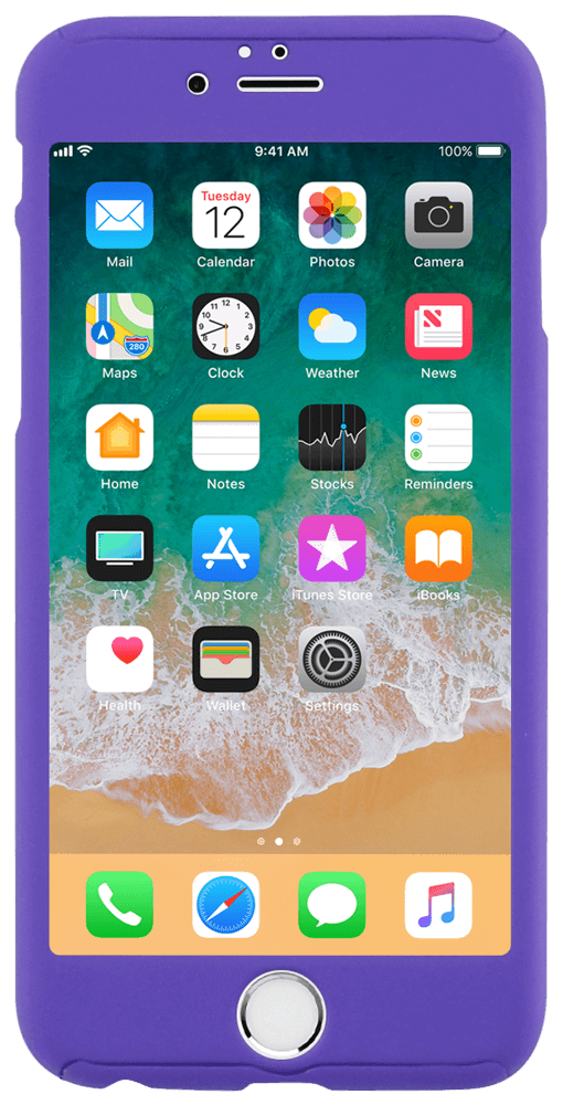 Apple iPhone 6S kemény hátlap logó kihagyós 360 ° védelem lila