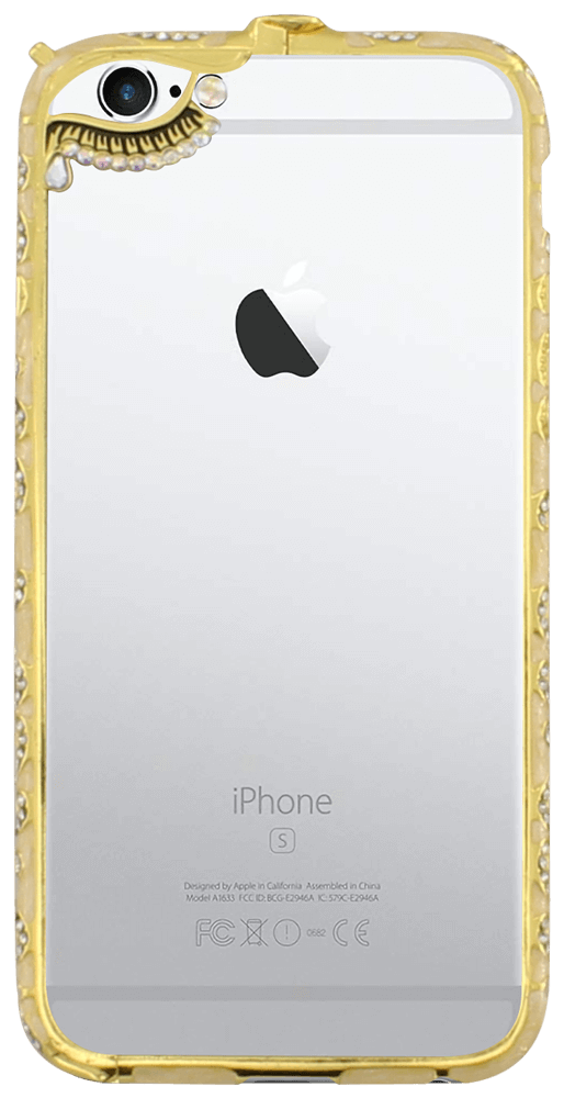Apple iPhone 6 bumper strasszköves arany