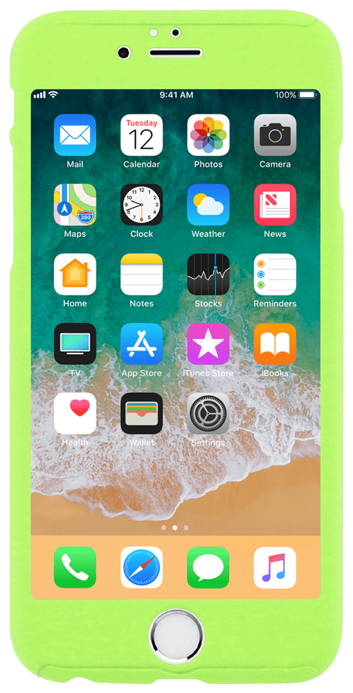Apple iPhone 6 kemény hátlap logó kihagyós 360 ° védelem zöld