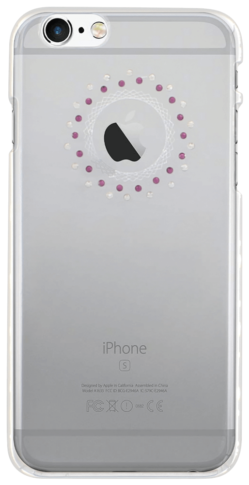 Apple iPhone 6S kemény hátlap logónál átlátszó ezüst színű kerettel átlátszó