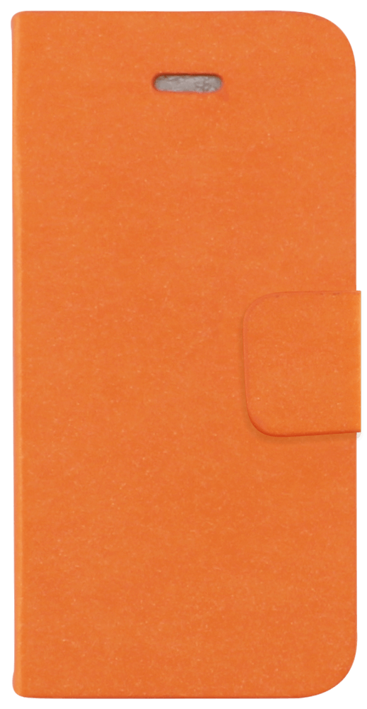 Apple iPhone SE (2016) oldalra nyíló flipes bőrtok mikroszálas minta narancssárga