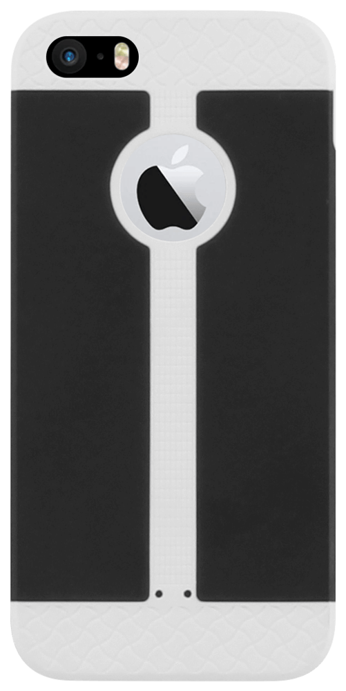Apple iPhone 5S kemény hátlap logó kihagyós fekete/fehér