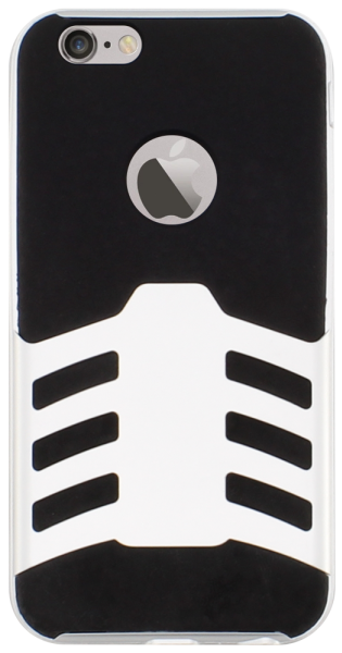 Apple iPhone 6 szilikon tok logó kihagyós szürke/fekete