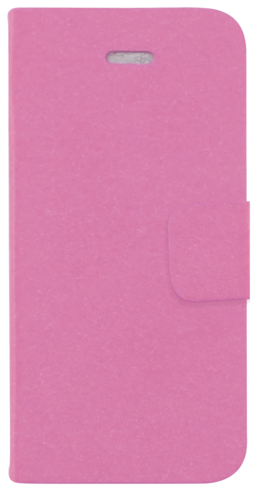 Apple iPhone SE (2016) oldalra nyíló flipes bőrtok mikroszálas minta rózsaszín