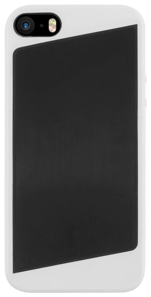 Apple iPhone SE (2016) kemény hátlap fém hátlappal fekete/fehér