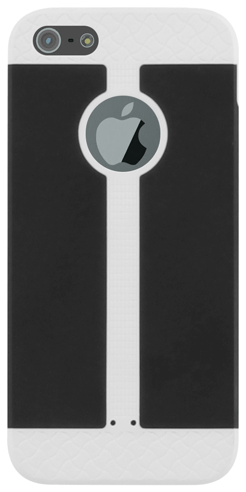 Apple iPhone 5 kemény hátlap logó kihagyós fekete/fehér