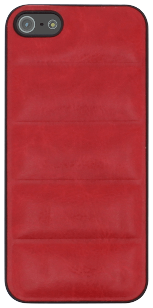 Apple iPhone 5 kemény hátlap piros bőrpárnákkal