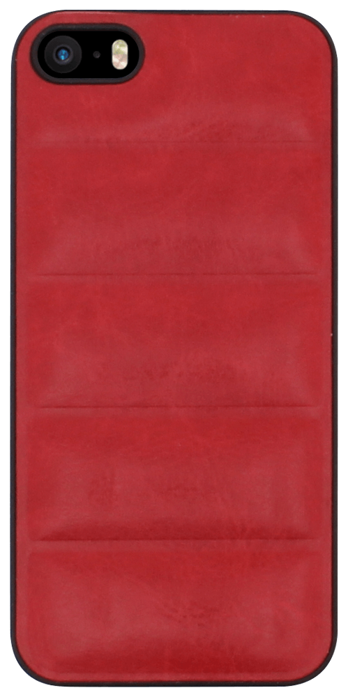 Apple iPhone SE (2016) kemény hátlap piros bőrpárnákkal