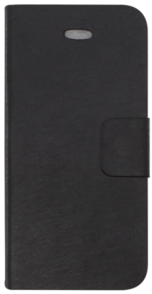 Apple iPhone 5S oldalra nyíló flipes bőrtok mikroszálas minta fekete