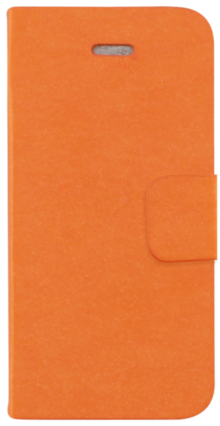 Apple iPhone 5 oldalra nyíló flipes bőrtok mikroszálas minta narancssárga