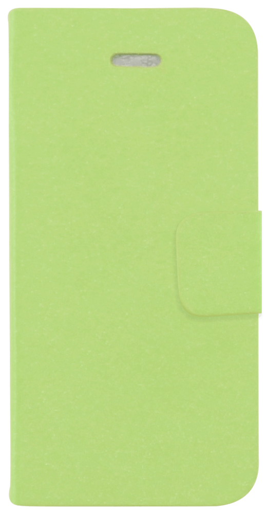 Apple iPhone 5S oldalra nyíló flipes bőrtok mikroszálas minta zöld