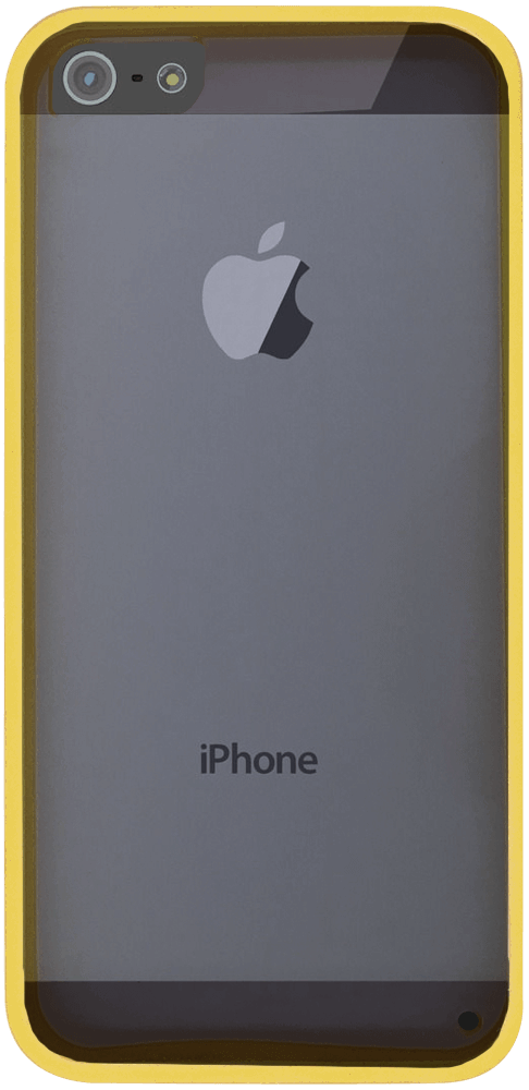 Apple iPhone 5 kemény hátlap citromsárga szilikon kerettel víztiszta