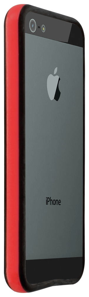 Apple iPhone 5 bumper szilikon belső fekete/piros