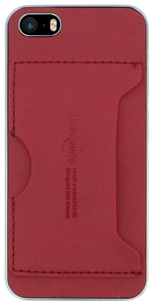 Apple iPhone 5S kemény hátlap gyári BEETONE P szövet hatású piros/ezüst