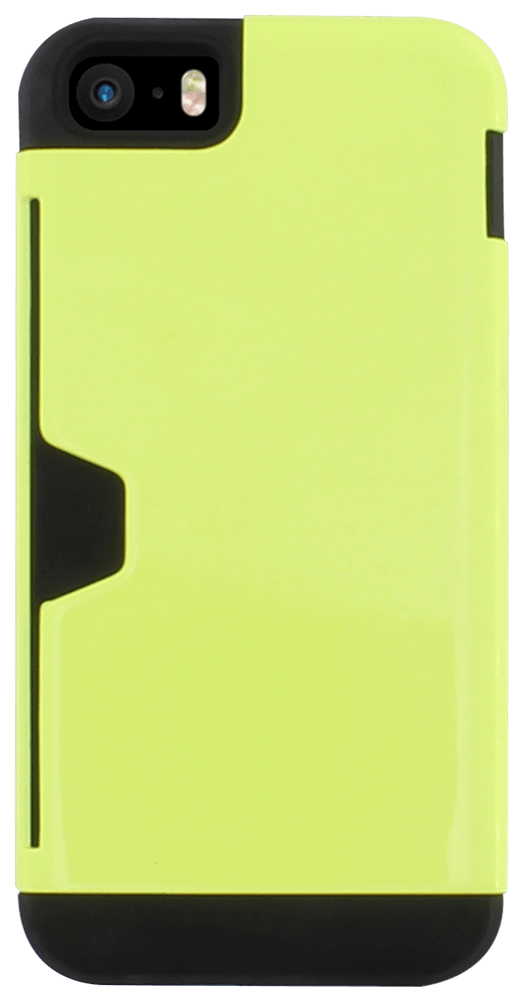 Apple iPhone SE (2016) szilikon tok műanyag hátlap fekete/zöld