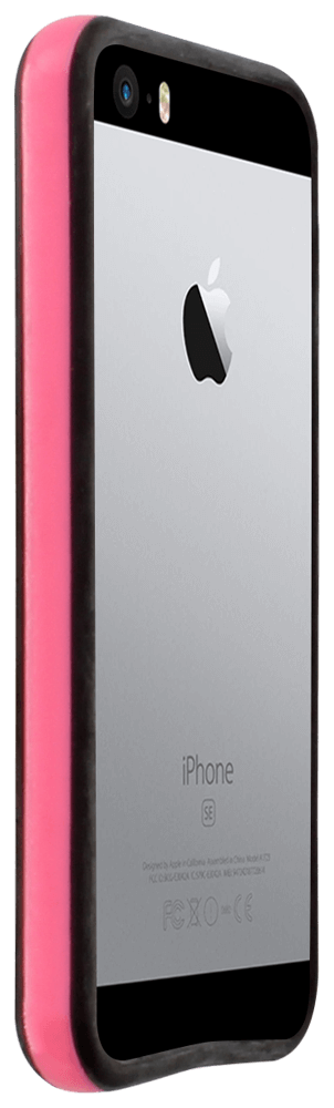 Apple iPhone 5S bumper szilikon betét fekete/rózsaszín