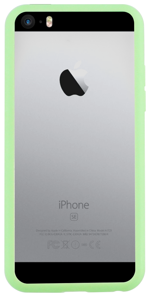 Apple iPhone 5S kemény hátlap zöld szilikon kerettel víztiszta