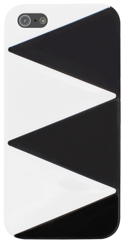 Apple iPhone 5 kemény hátlap zig-zag mintás fekete/fehér