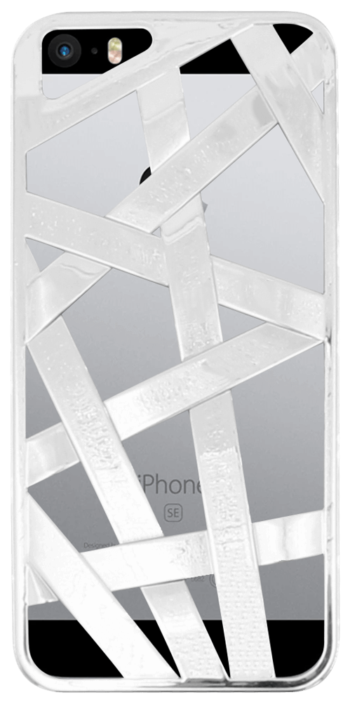Apple iPhone 5S kemény hátlap 3D fonott minta ezüst