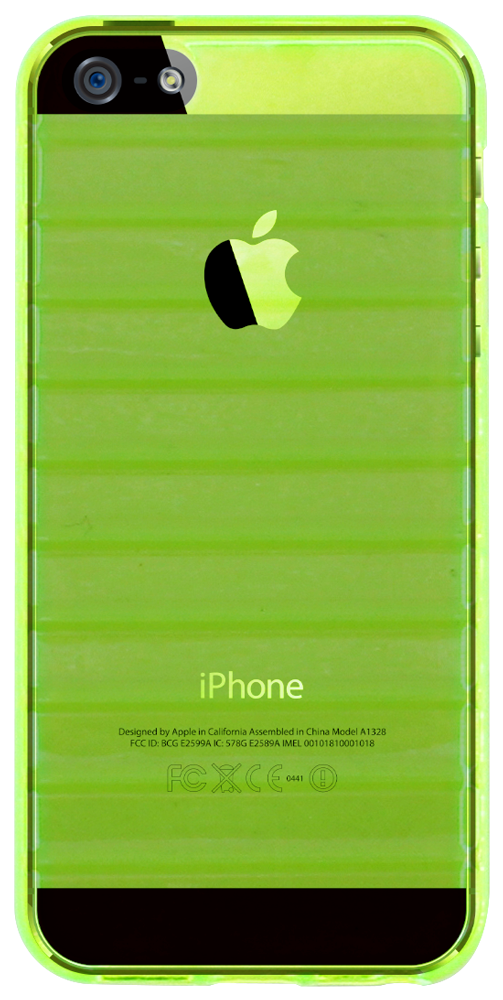 Apple iPhone 5 szilikon tok vízszintes barázdákkal átlátszó zöld