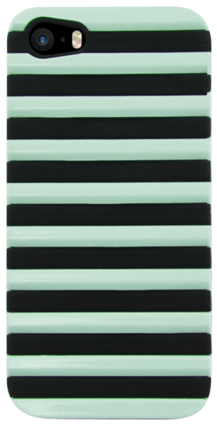Apple iPhone SE (2016) kemény hátlap 3D rács minta fekete/mentazöld