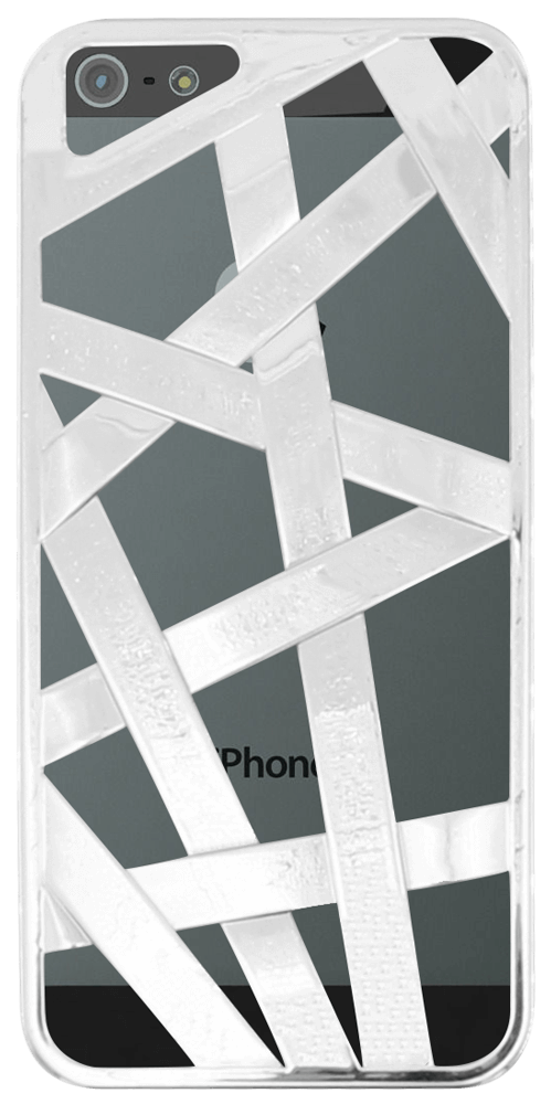 Apple iPhone 5 kemény hátlap 3D fonott minta ezüst
