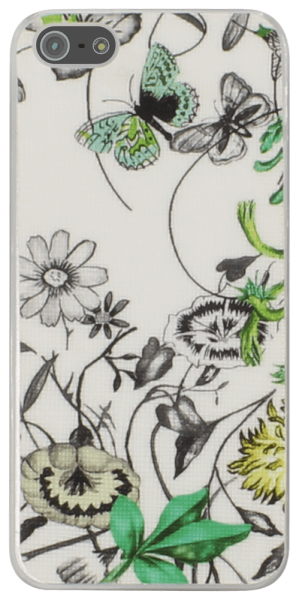 Apple iPhone 5 kemény hátlap virágmintás fehér