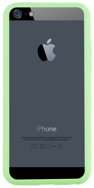 Apple iPhone 5 kemény hátlap zöld szilikon kerettel víztiszta