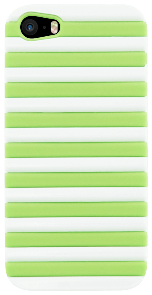 Apple iPhone 5S kemény hátlap 3D rács minta zöld/fehér