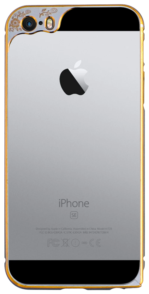 Apple iPhone SE (2016) bumper kameravédővel arany/szürke