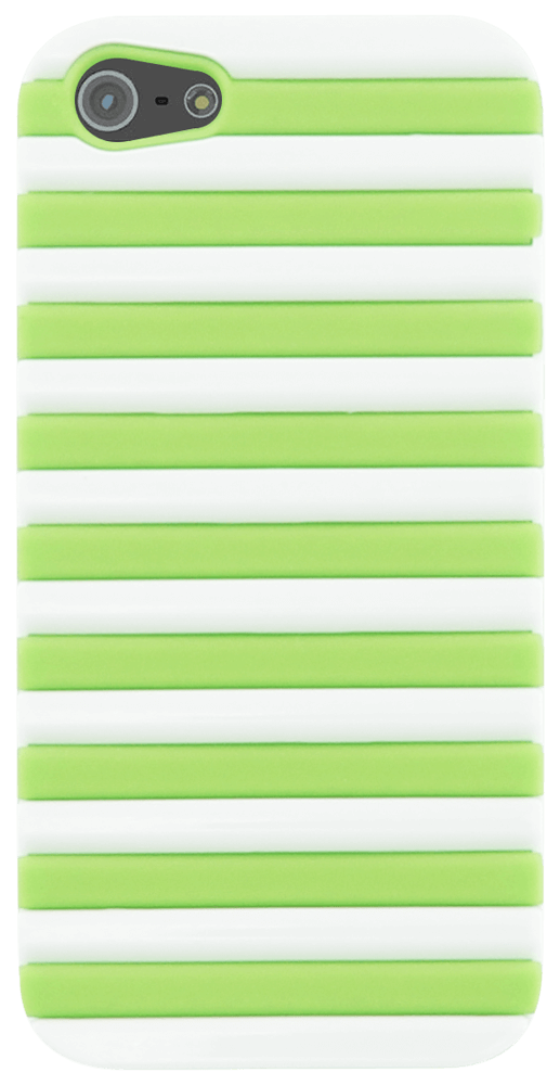 Apple iPhone 5 kemény hátlap 3D rács minta zöld/fehér