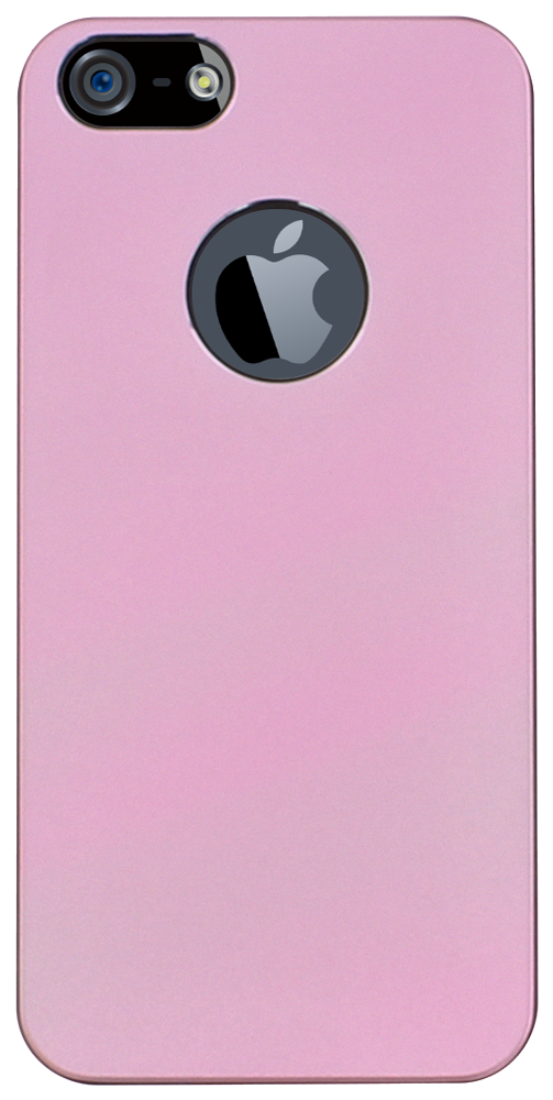 Apple iPhone 5 kemény hátlap logó kihagyós fekete/rózsaszín
