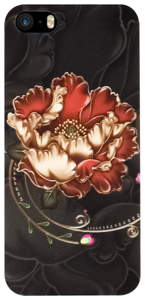 Apple iPhone SE (2016) kemény hátlap virágmintás fekete