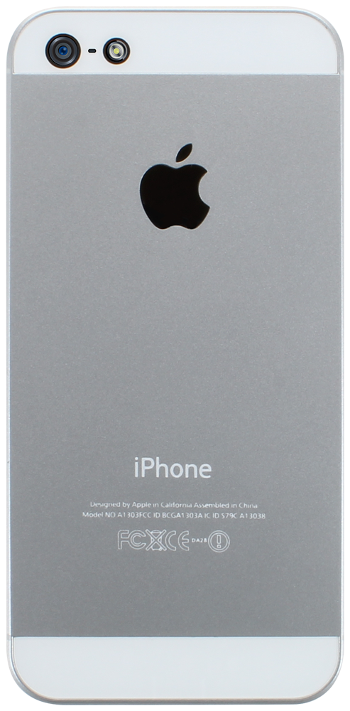 Apple iPhone 5S kemény hátlap gyári APPLE alul felül fehér sáv ezüst