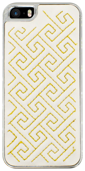 Apple iPhone SE (2016) kemény hátlap varrás mintás fehér