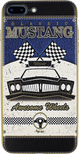 Apple iPhone 7 Plus szilikon tok bőrhatású arany kerettel