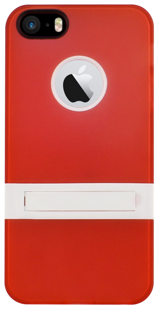 Apple iPhone 5S kemény hátlap logó kihagyós fehér/piros