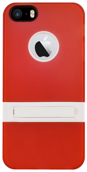 Apple iPhone 5S kemény hátlap logó kihagyós fehér/piros
