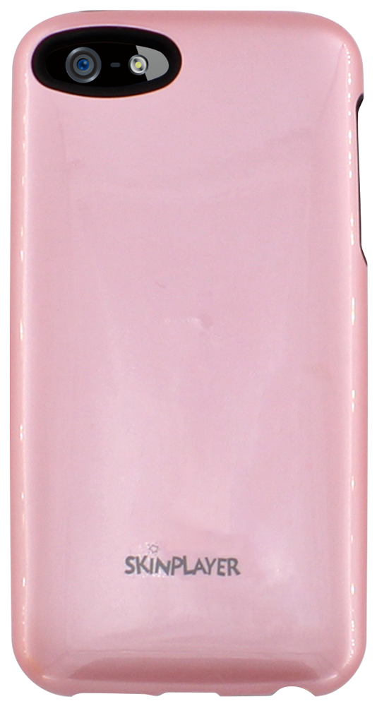 Apple iPhone 5 kemény hátlap gyári SKINPLAYER szilikon belső fekete/rózsaszín