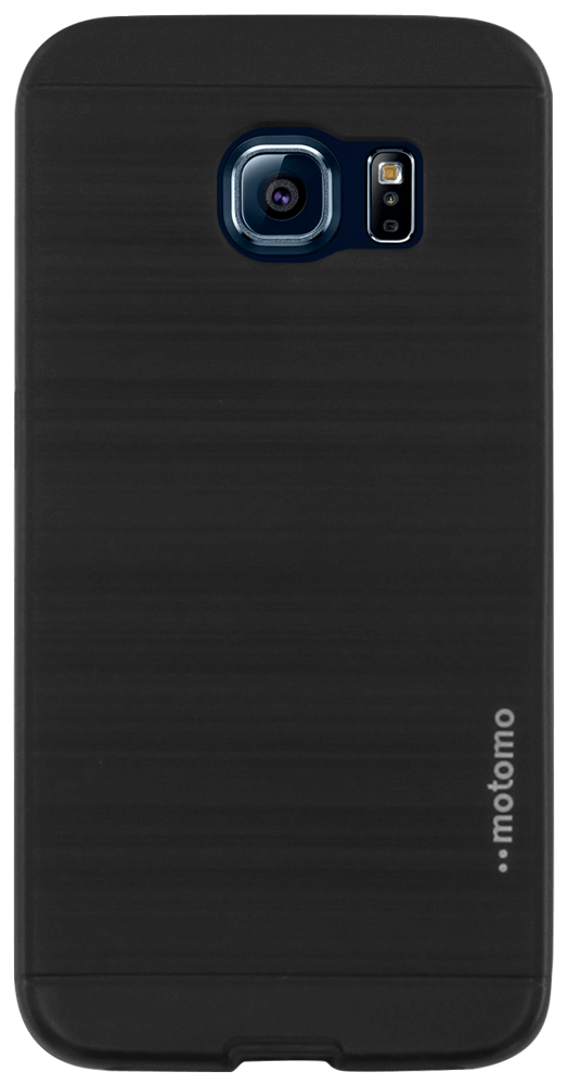 Samsung Galaxy S6 EDGE kemény hátlap szálcsiszolt mintás fekete MOTOMO