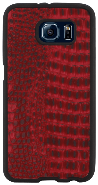 Samsung Galaxy S6 szilikon tok krokodilbőr mintás piros