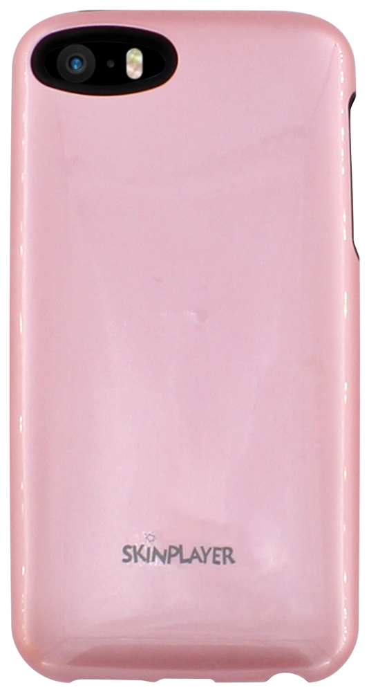Apple iPhone 5S kemény hátlap gyári SKINPLAYER szilikon belső fekete/rózsaszín
