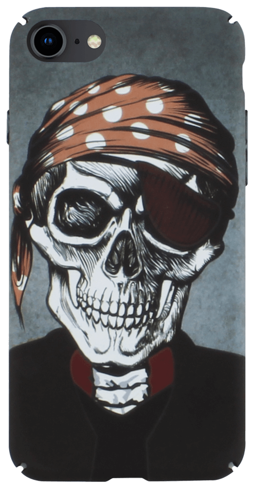 Apple iPhone 7 kemény hátlap gumírozott, fejkendős koponya mintás szürke