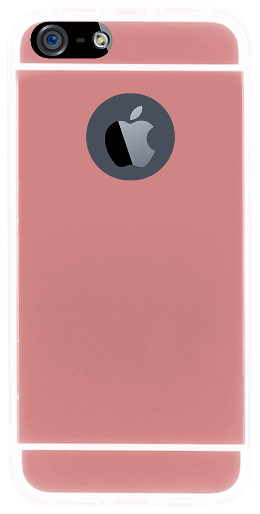 Apple iPhone 5 kemény hátlap logónál átlátszó rozéarany